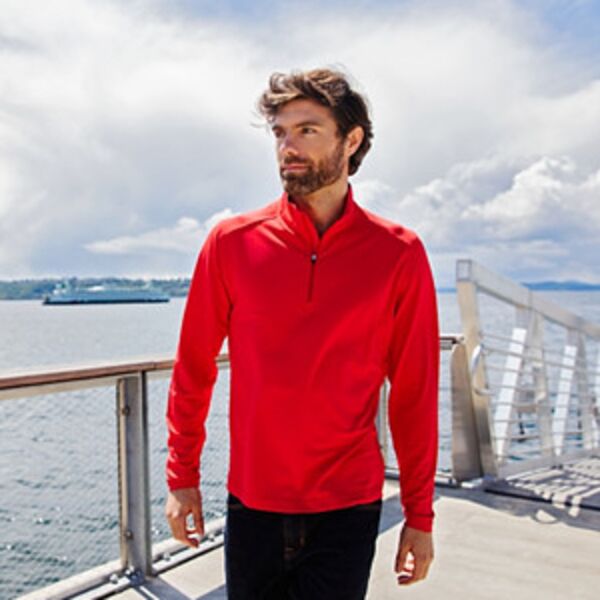 Cutter & Buck Cutter & Buck Virtue Eco Pique Recycled Quarter Zip Mens Pullover MCK01187 Cutter & Buck Virtue Eco Pique Recycled Quarter Zip Mens Pullover Thumbnail